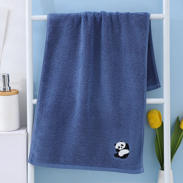 Elosung 2 Pcs Blue Panda Print Soft Cotton Hand Towel Super Absorbent Mini Towels 34X75cm Gym Towels