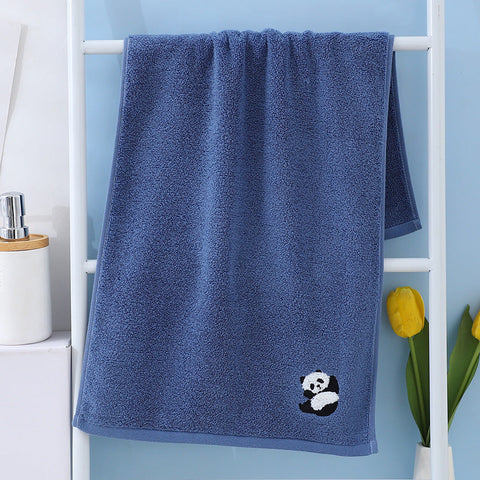 Elosung 2 Pcs Blue Panda Print Soft Cotton Hand Towel Super Absorbent Mini Towels 34X75cm Gym Towels