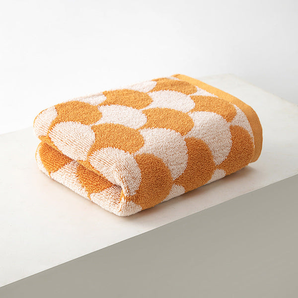Orange Thickened And Enlarged Cotton Hand Towels 3 Pack (34X74cm) Soft And Absorbent Bath Towels For Adults Towels & Washcloths