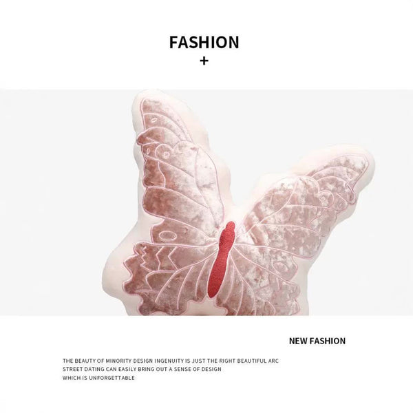 Pink 30Cm Butterfly Shaped Throw Pillow Soft Decorative Cushion With Embroidered Design Cushions & Decorative Pillows