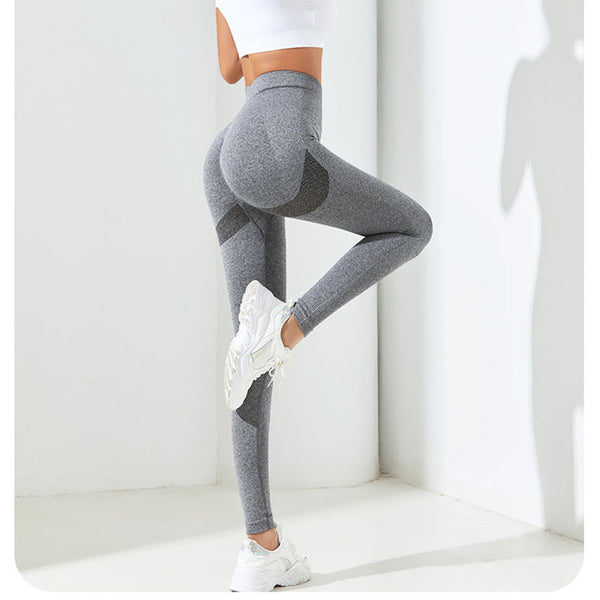 Dark Grey Size S High Waisted Butt Lifting Seamless Yoga Leggings For Women – Knitted Fitness Pants Women Leggings