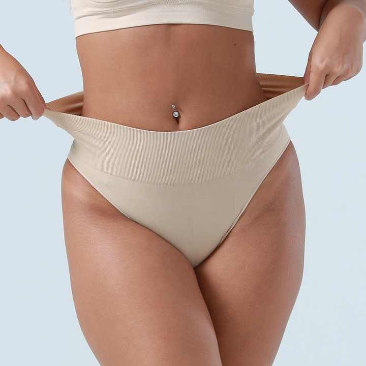 3 Pcs Size Skin Microfiber High Waisted Thong Underwear With Tummy Control Slimming Comfort Erotic Panties