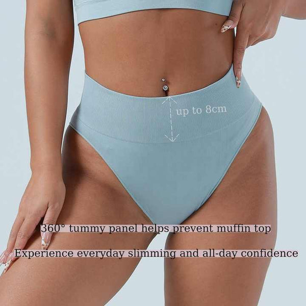 3 Pcs Size Skin Microfiber High Waisted Thong Underwear With Tummy Control Slimming Comfort Erotic Panties