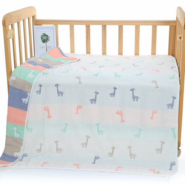 Elosung Giraffe 6 Layer Muslin Little One Blanket Soft Cotton 110X110 Cm Blankets & Throws
