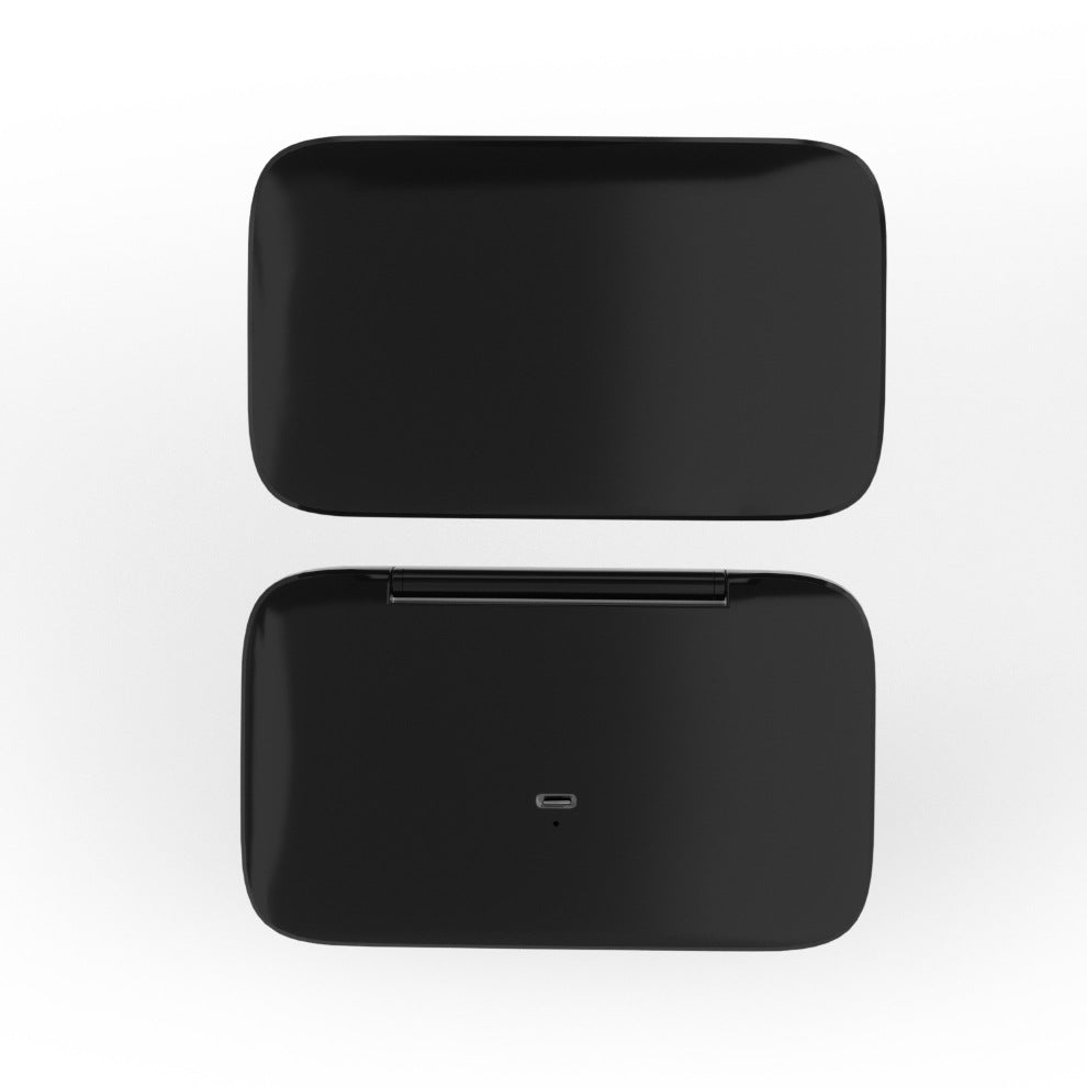 Black Mr2326c Portable Led Illuminated Makeup Mirror Foldable Lighted Vanity With 800Mah Battery Makeup Mirrors