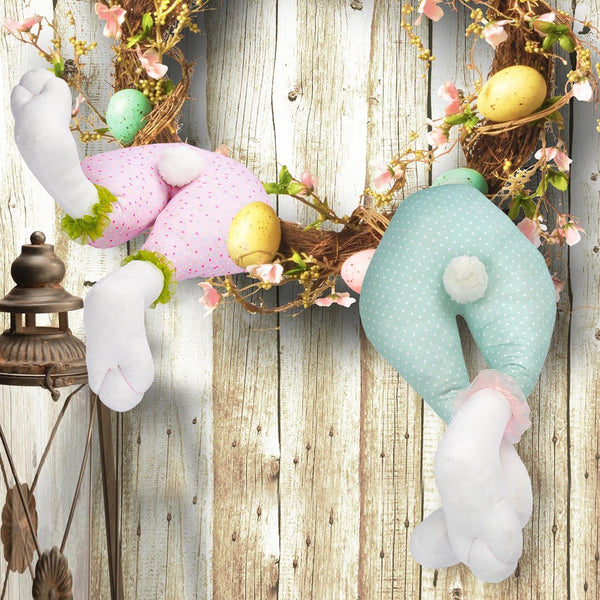 Elosung Pink Easter Bunny Hanging Legs Decoration Festive Home Scene Prop 54Cm Seasonal Decorations