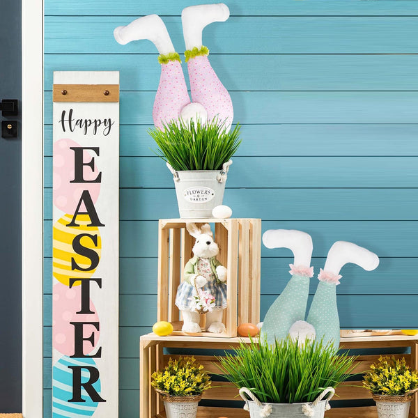 Elosung Pink Easter Bunny Hanging Legs Decoration Festive Home Scene Prop 54Cm Seasonal Decorations