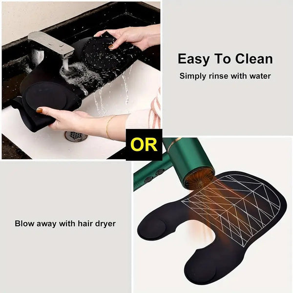 Black Striped Silicone Hairdressing Cape Extended Oversized Shoulder Pad For Dyeing Perming Sets & Kits