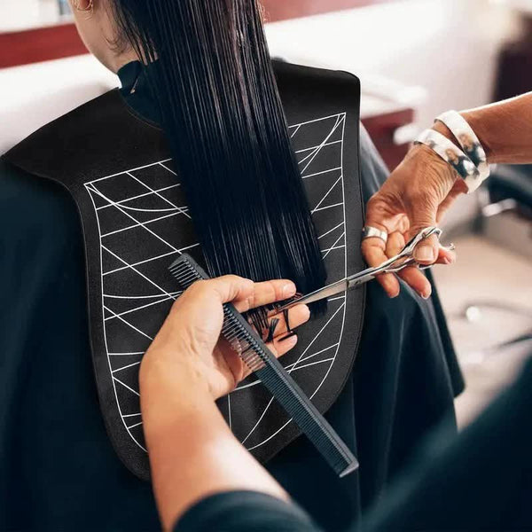 Elosung Gray Striped Silicone Hairdressing Cape Extended Oversized Shoulder Pad For Dyeing And Perming Styling Capes & Gowns