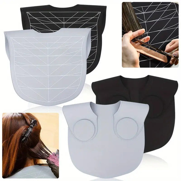 Elosung Gray Striped Silicone Hairdressing Cape Extended Oversized Shoulder Pad For Dyeing And Perming Styling Capes & Gowns