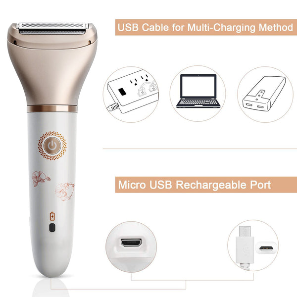 Elosung 2 In 1 Women's Hair Removal Device Electric Shaver & Facial Epilator Usb Rechargeable Waterproof Women's Shavers