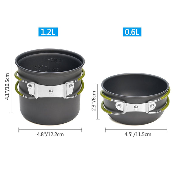 Complete Camping Cookware Set Portable Pots Cup Spork And Stove For Outdoor Adventures Other Cookware