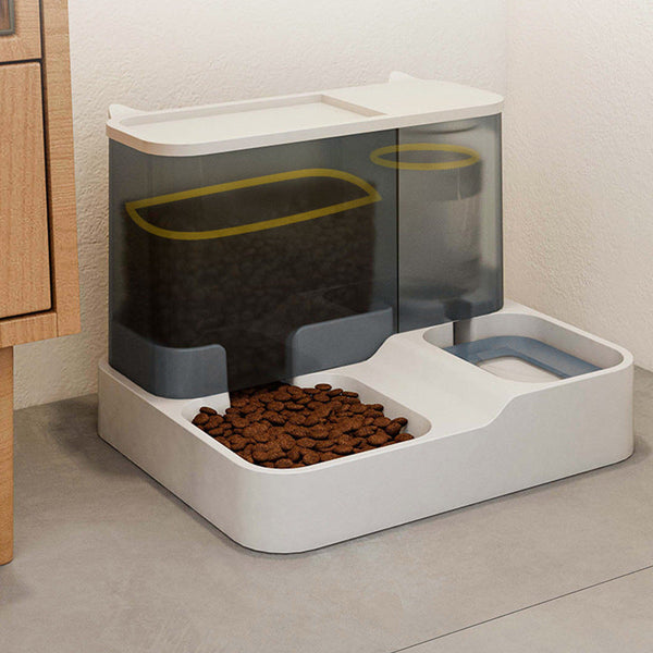 Grey Pet Feeder 3L Automatic Cat Feeder And Water Dispenser Hassle Free Hydration And Feeding Dishes Feeders & Fountains