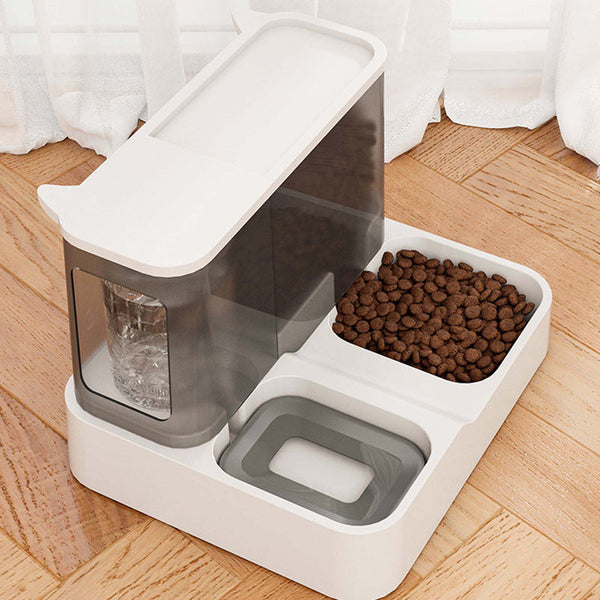 Grey Pet Feeder 3L Automatic Cat Feeder And Water Dispenser Hassle Free Hydration And Feeding Dishes Feeders & Fountains