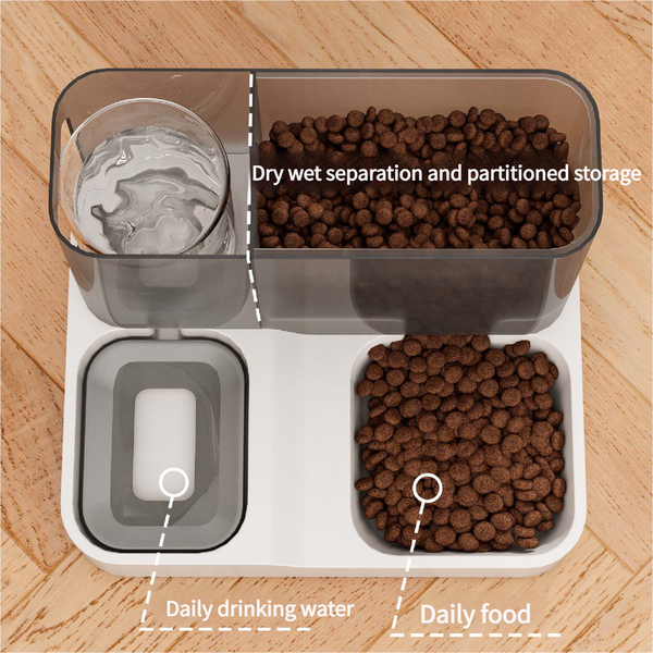 Grey Pet Feeder 3L Automatic Cat Feeder And Water Dispenser Hassle Free Hydration And Feeding Dishes Feeders & Fountains