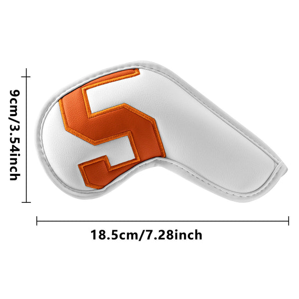 Black Covers With Various Colored Numbers Premium Pu Leather Golf Iron Headcover Set (10Pcs) | Numbered 4 9 A X Protective Club For Irons Club Head Co