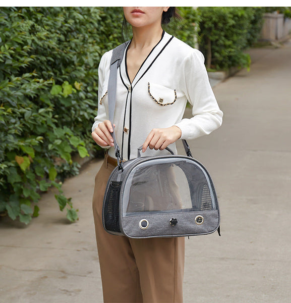 Green Clear View Bird Carrier Travel Cage With Perch & Tray Breathable Pet Bag For Parrots atiels Small Animals Small Animal Supplies