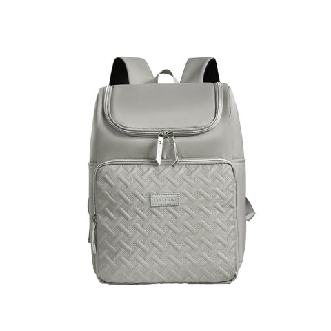 Grey Stylish Quilted Diaper Bag Backpack Large 17L Capacity Lightweight Nappy For Mum Nappy Bags
