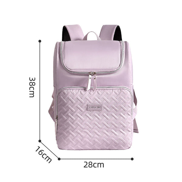 Grey Stylish Quilted Diaper Bag Backpack Large 17L Capacity Lightweight Nappy For Mum Nappy Bags