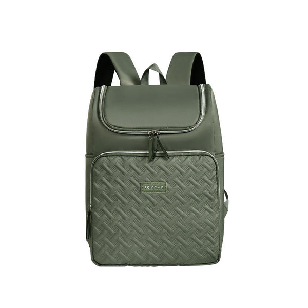 Green Stylish Quilted Diaper Bag Backpack Large 17L Capacity Lightweight Nappy For Mum Nappy Bags
