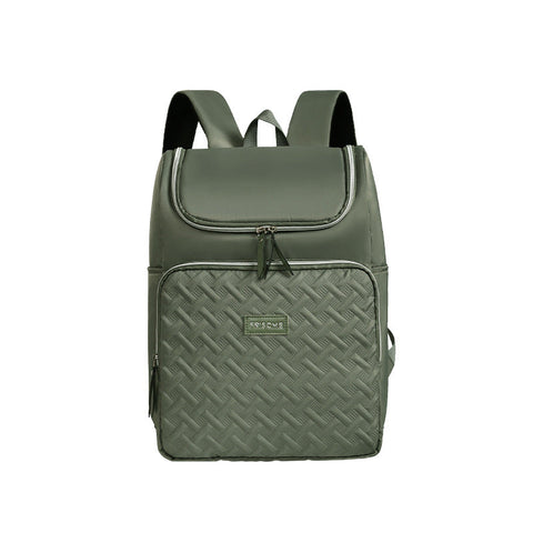 Green Stylish Quilted Diaper Bag Backpack Large 17L Capacity Lightweight Nappy For Mum Nappy Bags