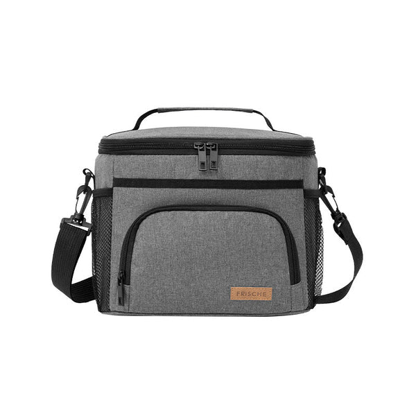 Grey Insulated Lunch Bag Cooler Tote 9L Leakproof Thermal Box With Shoulder Strap & Pockets For Work Picnic Travel Lunchboxes & Bags