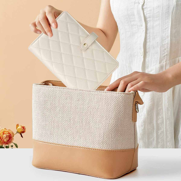 Pink Elegant Quilted Travel Jewelry Organiser Binder Portable Loose Leaf Storage Book With Clear Zipper Pockets For Earrings Necklaces Rings Jewellery