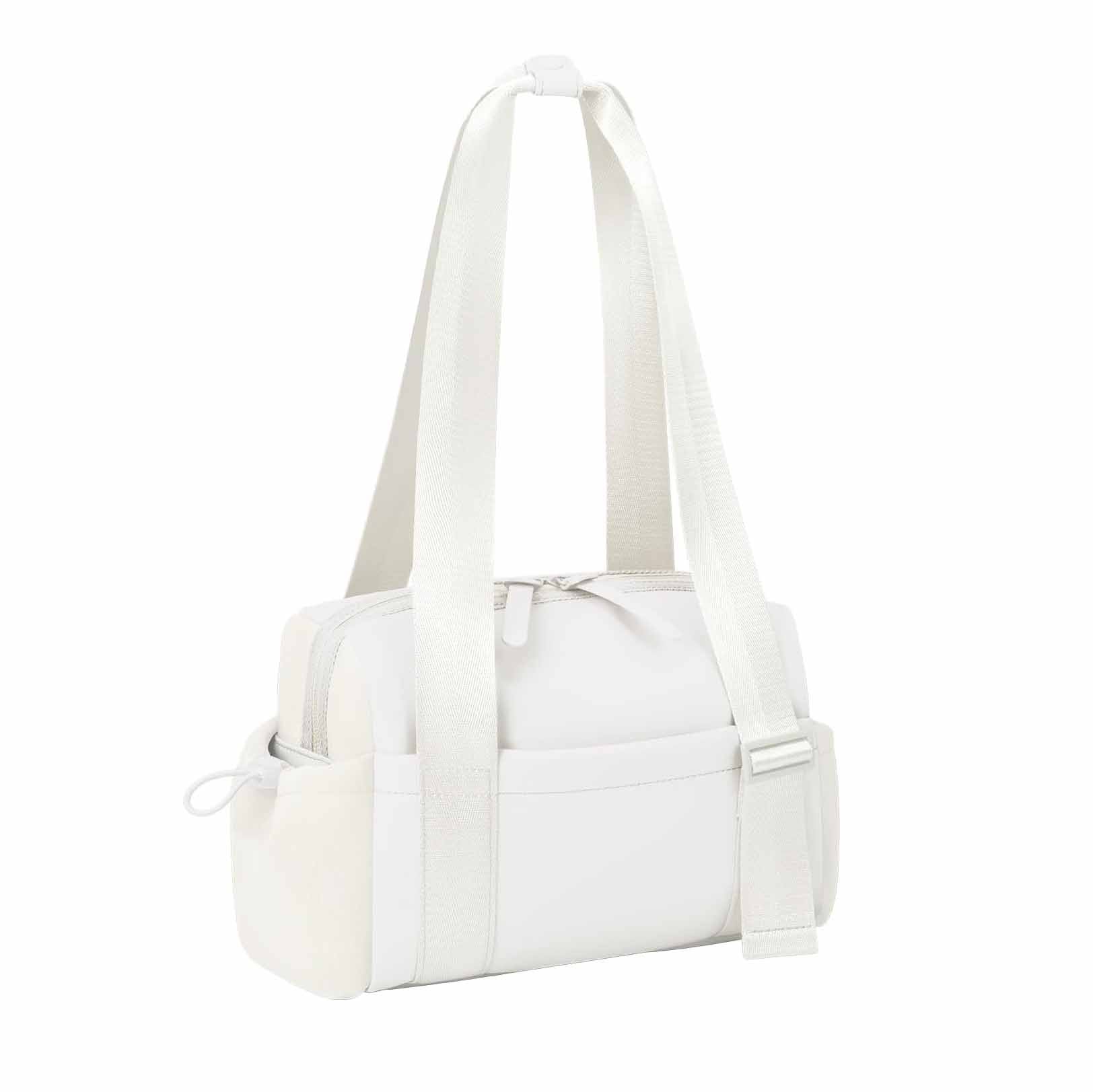 Stylish Mini Gym Bag Travel Tote Compact Duffel With Wet Pocket Luggage Sleeve Multiple Compartments White Gym Bags