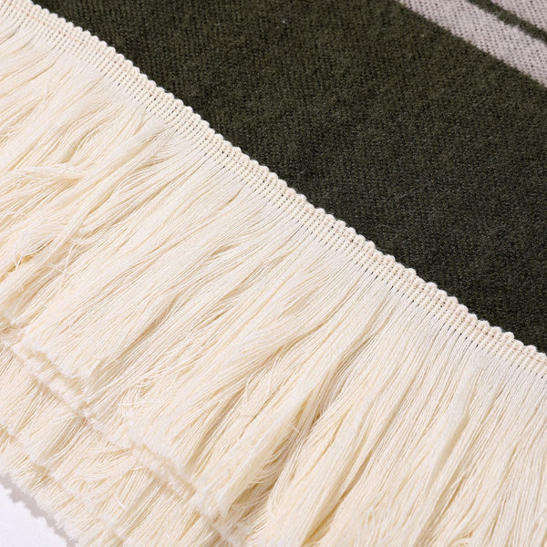 Coffee Women's Versatile Faux Cashmere Poncho Cape Shawl With Geometric Pattern & Fringe Trim Scarves & Wraps