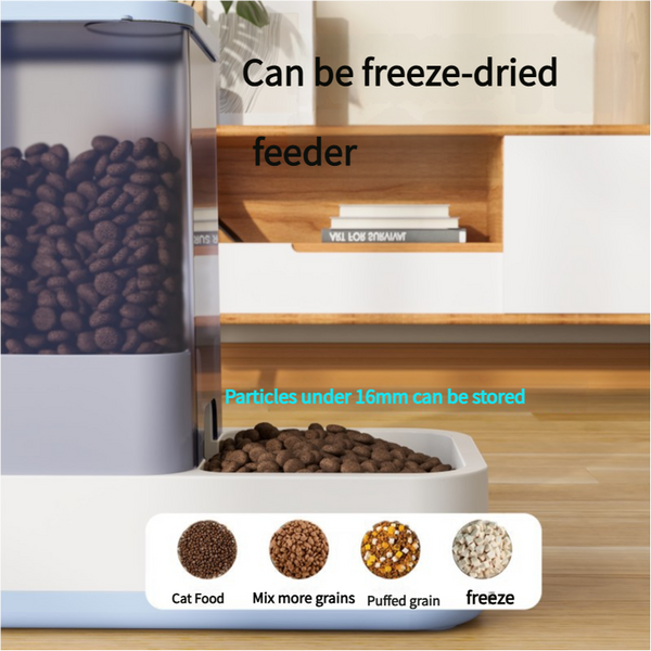 Grey 2 In 1 Automatic Pet Water And Food Dispenser Gravity Feeder For Cats And Dogs Dog Automatic Feeders