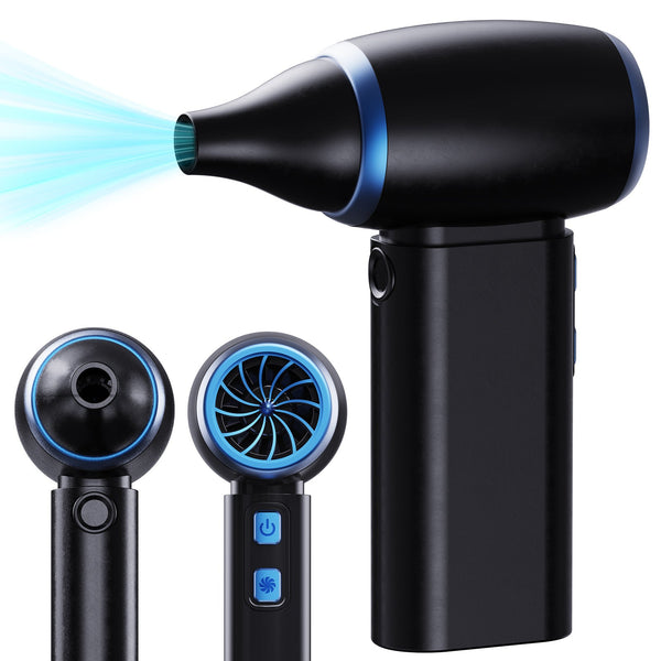 Black Turbo Handheld Blower Fan 130000Rpm High Speed Mini With 5000Mah Battery Portable Fans