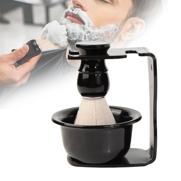 2 Pcs Men's Shaving Brush Set With Lathering Bowl And Stand Professional Beard Grooming Kit For Wet Men's Shavers