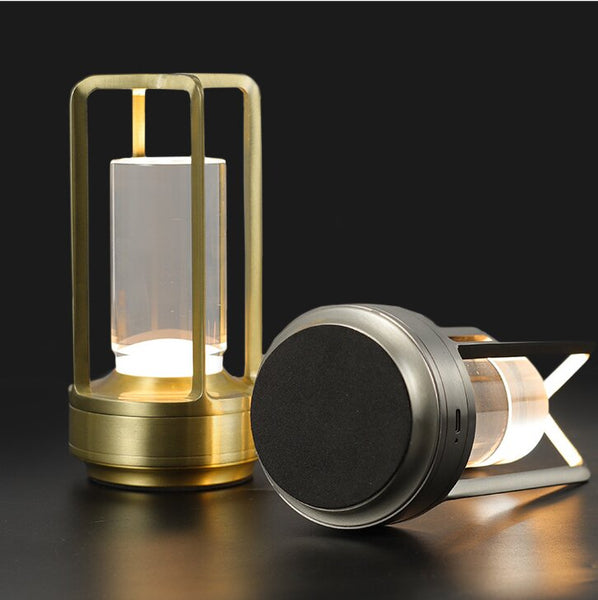 Gold Rechargeable Table Lamp Touch Dimming 3 Color Led Light For Bedroom And Office Lamps