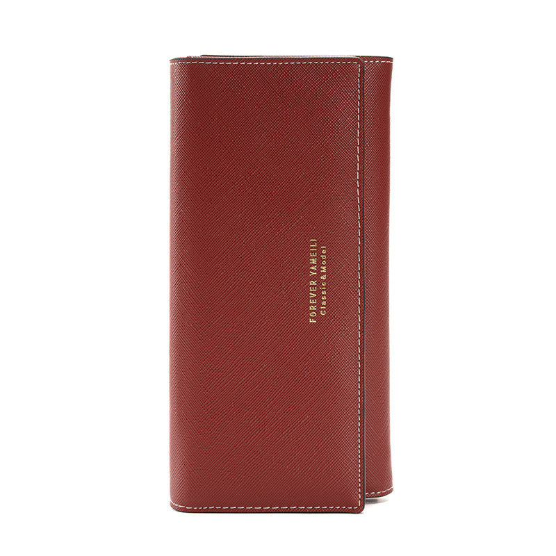 Deep Red Pu Slim Wallet With Polyester Interior Stylish Clutch For Cards And Cash Wallets