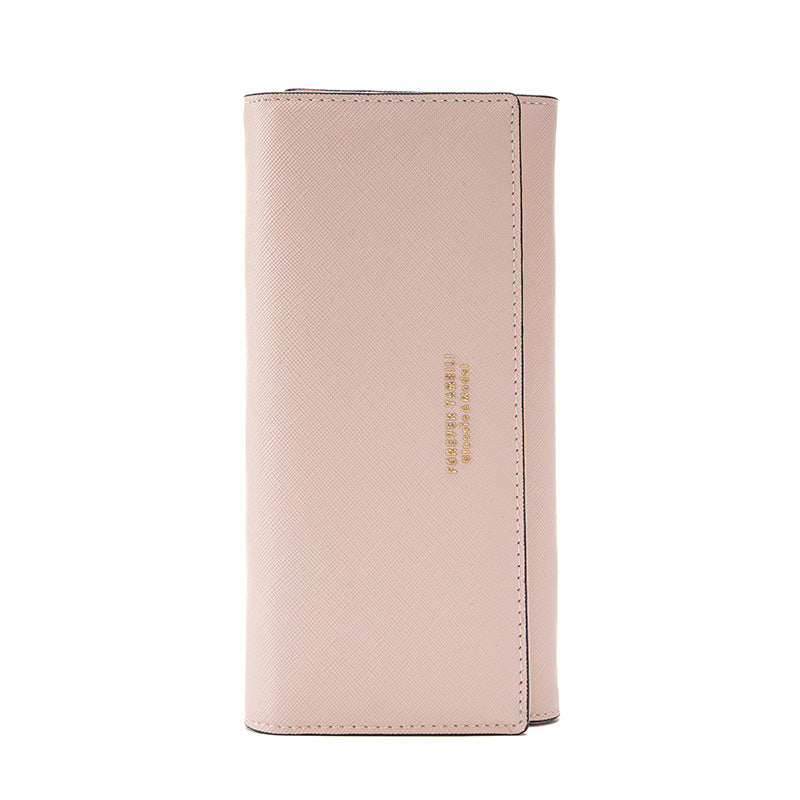 Pink Pu Slim Wallet With Polyester Interior Stylish Clutch For Cards And Cash Wallets