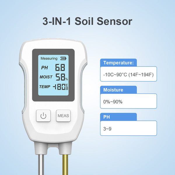 3 In 1 Soil Detector For Ph Moisture And Temperature Gardening Tool Healthy Plants (Battery Not Included) Moisture & Ph Meters