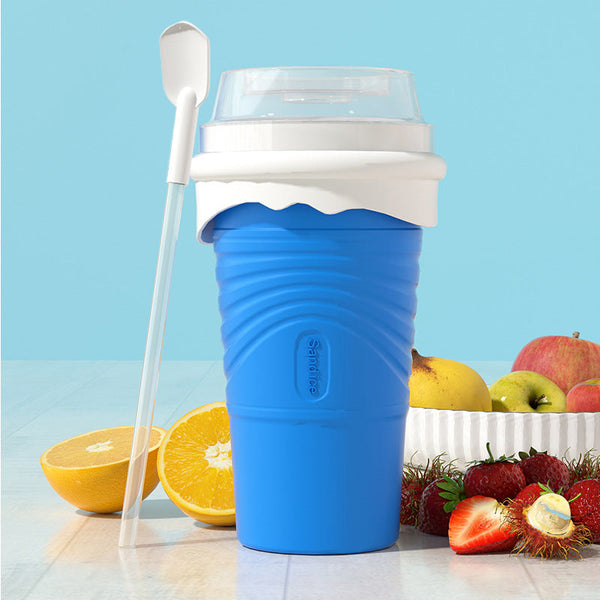 Blue Cool Summer Slushie Cup 500Ml Quick Freeze Smoothie Maker With Straw Slushie Makers