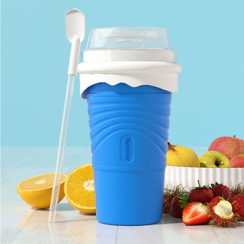 Blue Cool Summer Slushie Cup 500Ml Quick Freeze Smoothie Maker With Straw Slushie Makers