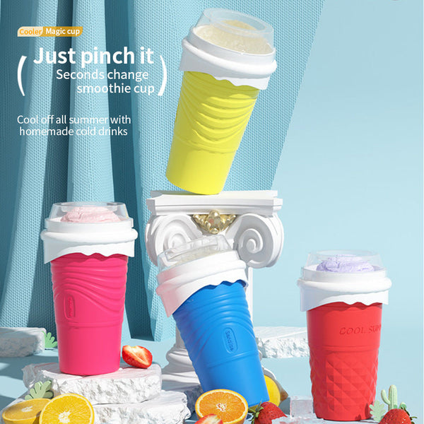 Green Cool Summer Slushie Cup 500Ml Quick Freeze Smoothie Maker With Straw Cups & Saucers