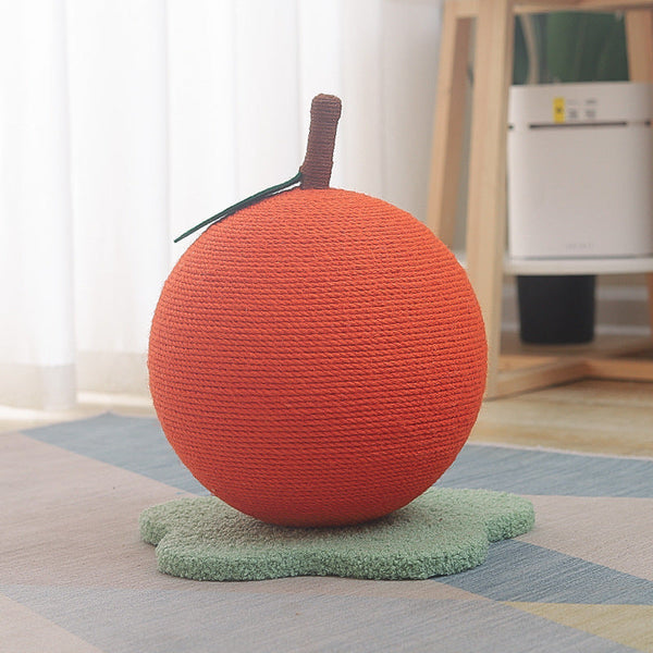 Adorable Orange Shaped Cat Scratcher Durable Sisal & Soft Base (Large Size: 30X30x33cm) Furniture & Scratchers