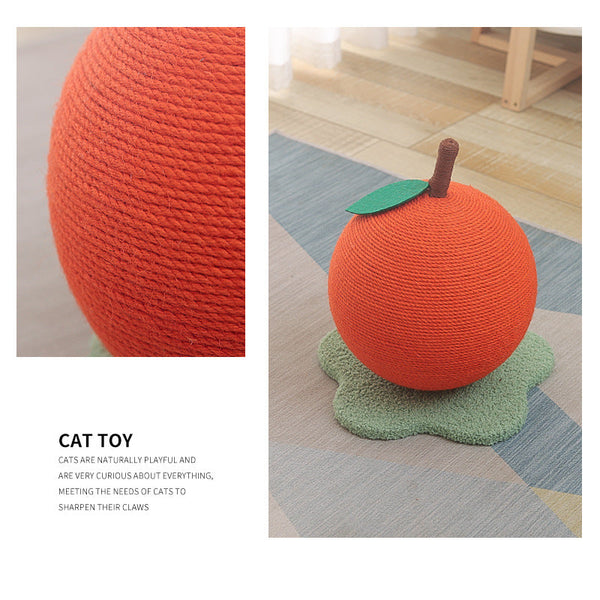 Adorable Orange Shaped Cat Scratcher Durable Sisal & Soft Base (Large Size: 30X30x33cm) Furniture & Scratchers