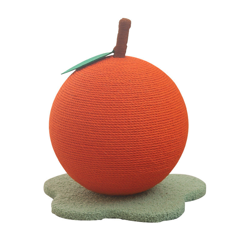 Adorable Orange Shaped Cat Scratcher Durable Sisal & Soft Base (Large Size: 30X30x33cm) Furniture & Scratchers
