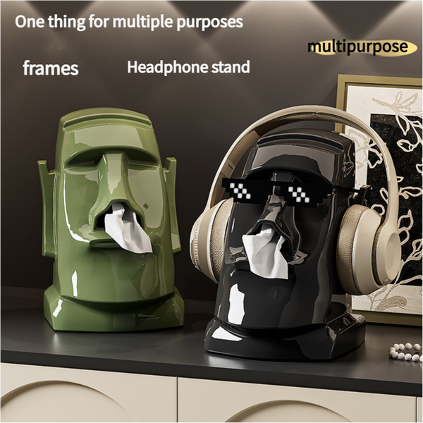 Green Versatile Desktop Headphone Stand & Tissue Box (23.5X17x14.5Cm) Tissue Box Covers