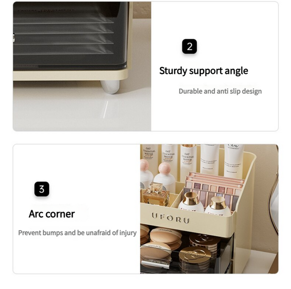 Spacious Cosmetic Organizer Multi Functional Vanity Storage Lipsticks Skincare 35X19x25cm Makeup Bags & Cases