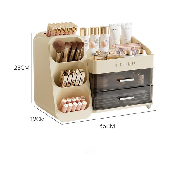 Spacious Cosmetic Organizer Multi Functional Vanity Storage Lipsticks Skincare 35X19x25cm Makeup Bags & Cases
