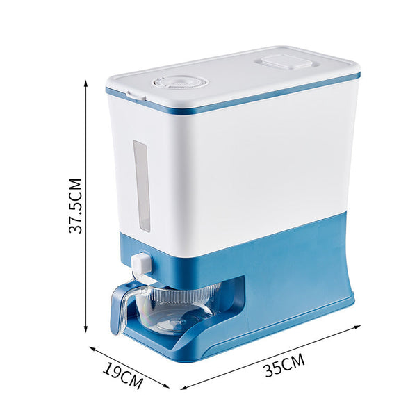 Regular Amber Blue Smart Kitchen Rice Dispenser Automatic Press Style Storage Bin Food Storage Containers