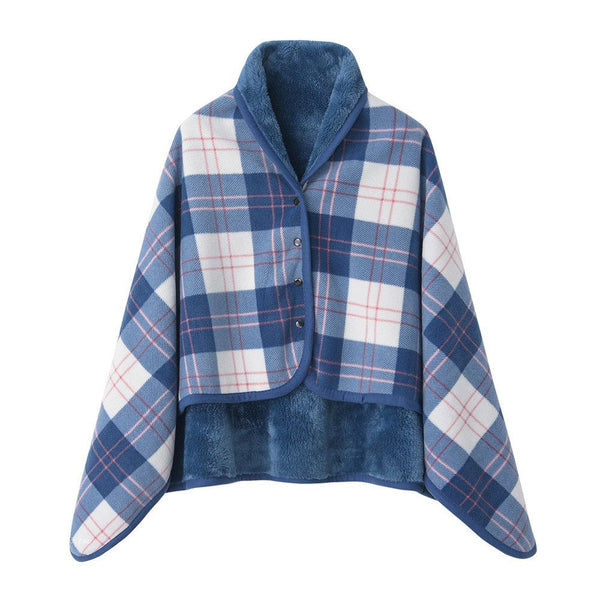 Blue Rasa 100X140cm Wearable Fleece Blanket Soft Warm & Anti Pilling Stylish Plaid Design Blankets