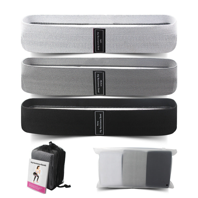 Grey Colour Scheme Fabric Resistance Bands Set 3 Levels Non Slip Hip Bands For Strength Training Resistance Trainers