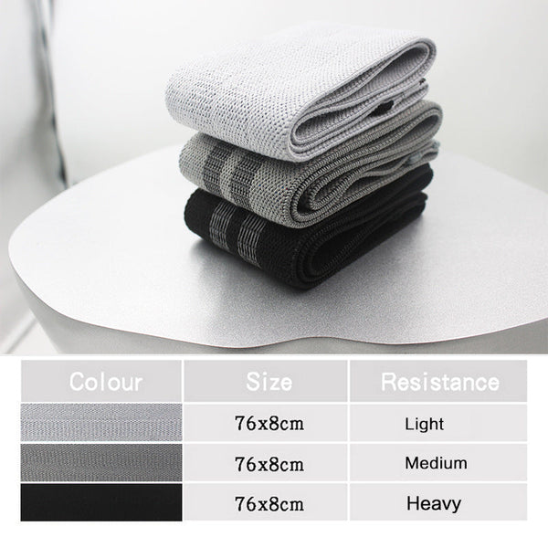 Grey Colour Scheme Fabric Resistance Bands Set 3 Levels Non Slip Hip Bands For Strength Training Resistance Trainers