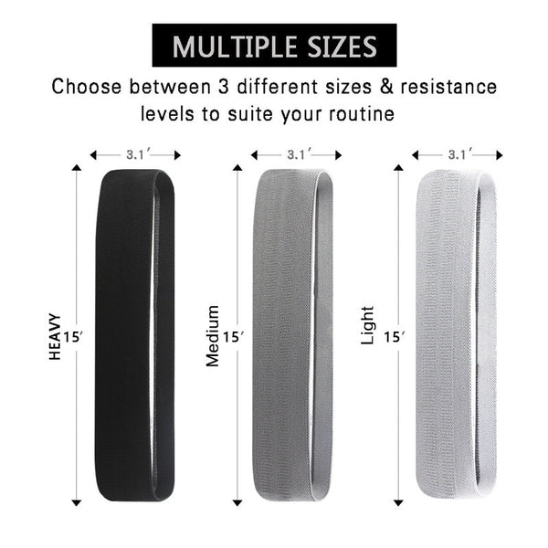 Grey Colour Scheme Fabric Resistance Bands Set 3 Levels Non Slip Hip Bands For Strength Training Resistance Trainers